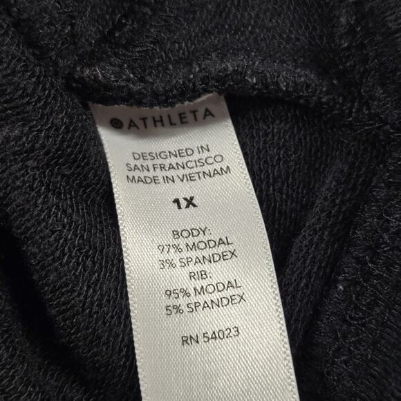 Athleta Mindset Sweatshirt Size 1X Black Soft Nirvana Knit #472751 - Picture 7 of 10